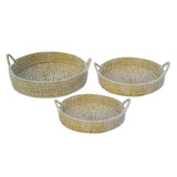 Kans Grass Tray Set of 3 with Handles by Linens and More