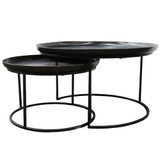 Calypso Coffee Table Set of 2 Black by Le Forge