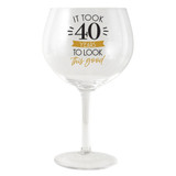 Sip Celebration 40th Balloon Glass by Splosh