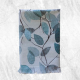 Blue Leaves Kitchen Towel by Baksana