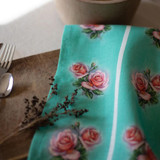 Vintage Rose Tea Towel by Ali Davies - Kitchen Green