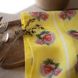 Vintage Rose Tea Towel by Ali Davies - Zesty Yellow