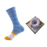 Blue/Yellow Bagged Doughnut Socks by outta SOCKS