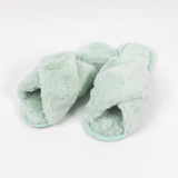 Mint Crossover Plush Slippers by Honeydew