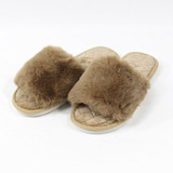 Caramel Classic Slide Plush Slippers by Honeydew