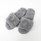 Grey Cherry Plush Slippers by Honeydew