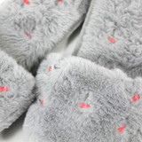 Grey Cherry Plush Slippers by Honeydew