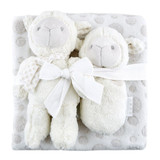 White Lamb Blanket Toy Set by Stephan Baby