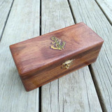 Small Brass Telescope in Timber Box by Backyard