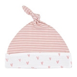 Pink Heart Stripe Knit Hat (0-6 months) by Stephan Baby