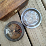 Brass Compass In Timber Box - Pirate by Backyard