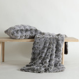 Rabbit Fur Grey Throw by Logan & Mason