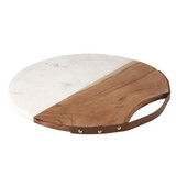 Acacia Wood And Marble Cheese Board by Santa Barbara Design Studio