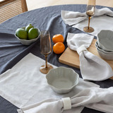 Linen Round Tablecloth 228cm by Bambury Charcoal