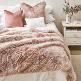 Peony Plume Faux Fur Throw by Heirloom