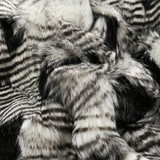 Close up of Silver Pheasant Faux Fur Throw by Heirloom