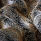 Close up of Striped Elk Faux Fur Throw by Heirloom