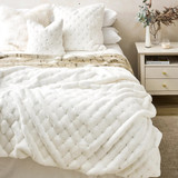 Valentina White Faux Fur Throw by Heirloom