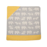 Baby Hooded Blanket - Zoo - Grey/Yellow by David Fussenegger