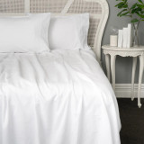 500 Thread Count Organic Cotton Percale Hemstitch Sheet Separates by Baksana