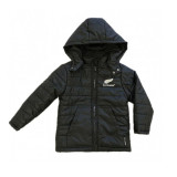 Kids Puffer Jacket with Hood - Black by All Blacks