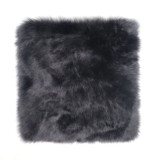 Long Wool Square Seat Pad by Fibre - Steel