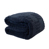 Lattice Sherpa Blanket Navy by Bambury