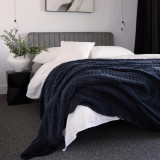 Lattice Sherpa Blanket Navy by Bambury