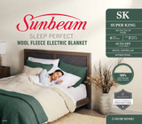Sleep Perfect Wool Fleece Electric Blanket by Sunbeam Front of Packaging