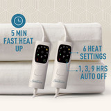 Heat Settings for Sleep Perfect Antibacterial Electric Blanket by Sunbeam