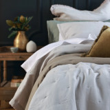 Laundered Linen Bedspread by MM Linen - Pewter