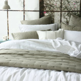 Laundered Linen Bedspread by MM Linen - White