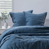Laundered Linen Ocean Euro Pillowcases