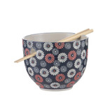 Nara Flora Noodle Bowl With Chopsticks by Ladelle