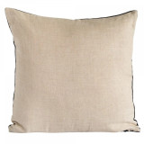 Black Velvet and Linen Cushion Cover Back