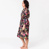 Paradise Black Kimono Robe