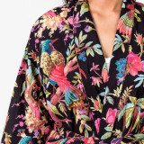 Paradise Black Kimono Robe