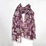 Merino Wool Garden Tawny Scarf