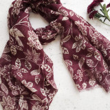 Merino Wool Garden Tawny Scarf