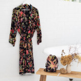 Paradise Diamond Black Kimono Robe