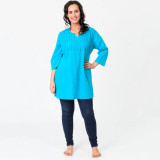 Pintuck Turquoise Tunic