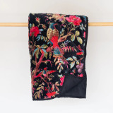 Paradise Black Velvet Throw