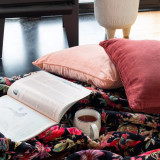 Paradise Black Velvet Throw
