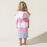Kids Ezy Towel Pink Blue Child Hooded Poncho with zip by Izzy and Jean