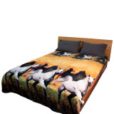Galloping Horses Printed Polar Fleece Blanket Queen/King