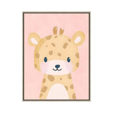 Blushing Giraffe White Washed Framed Kids Wall Art by Linens and More