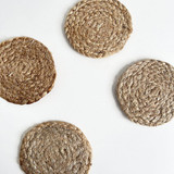 Seagrass / Jute Round Coaster Set of 4 - Natural by Linens and More