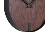Dashed Clock Walnut Black Wood by Karlsson