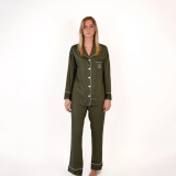 Greenstone Bamboo Viscose Women's PJs Long Sleeve & Pant Sleep Set By Calma Sleeps