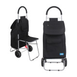 Handy Trolley with Seat Black by White Magic